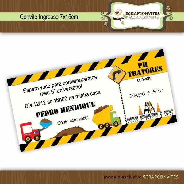 Convite canteiro de obras no elo7 Convite canteiro de obras no elo7