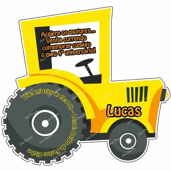 Convite trator no elo7 Convite trator no elo7