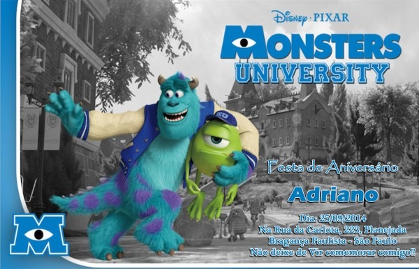 Embalagem para aniversário universidade mostro Embalagem para aniversário universidade mostro