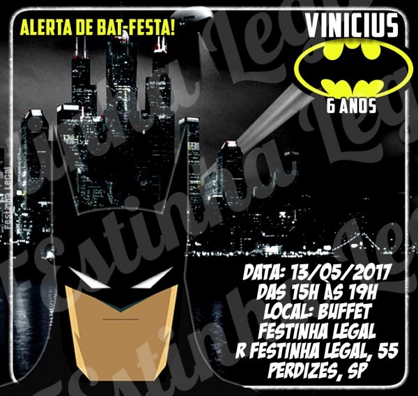 Convite virtual batman digital no elo7 Convite virtual batman digital no elo7