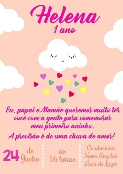 Convite virtual personalizado whatsapp chuva de amor