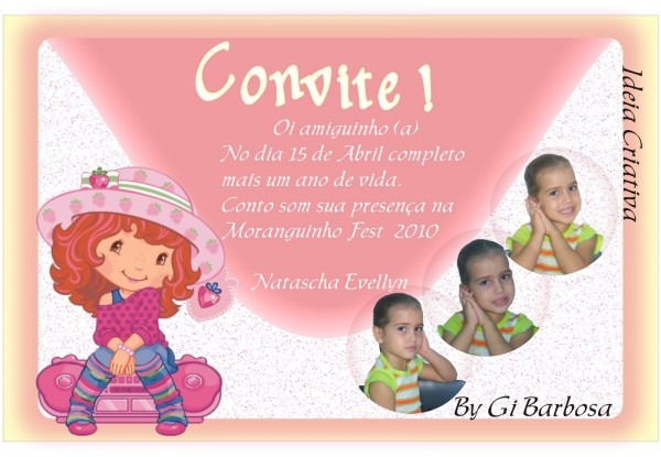 Convite de aniversário personalizado Convite de aniversário personalizado