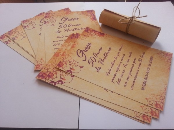 Convites rústico, confeccionado em papel fotográfico Convites rústico, confeccionado em papel fotográfico