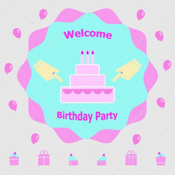 Mensagem de convite para festa de aniversÃ¡rio â vetor de stock