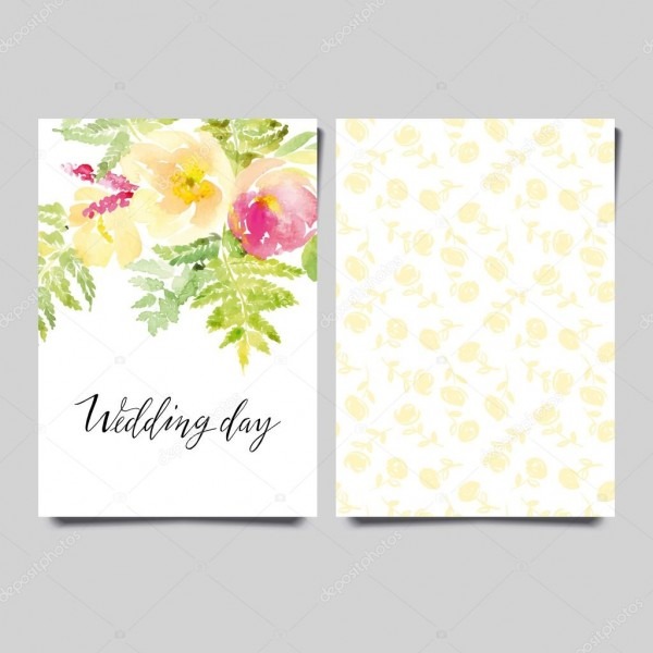 CartÃ£o de convite de vetor com flores em aquarela  chÃ¡ de panela