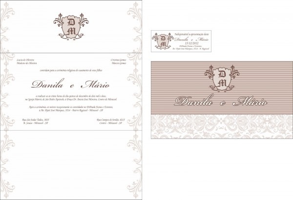Convite de casamento brasão Convite de casamento brasão