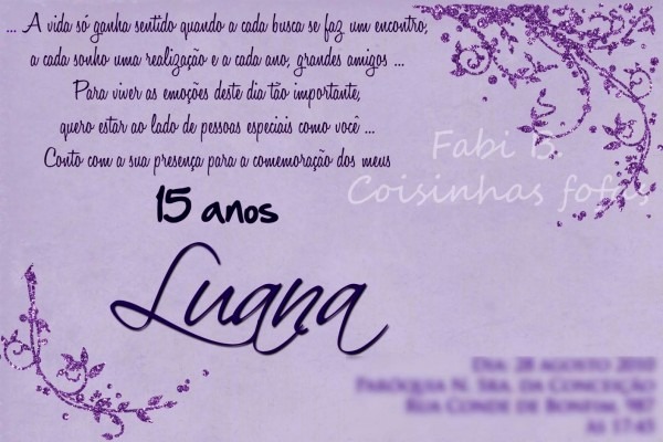 Impressionante de mensagem para convite debutante frases convites