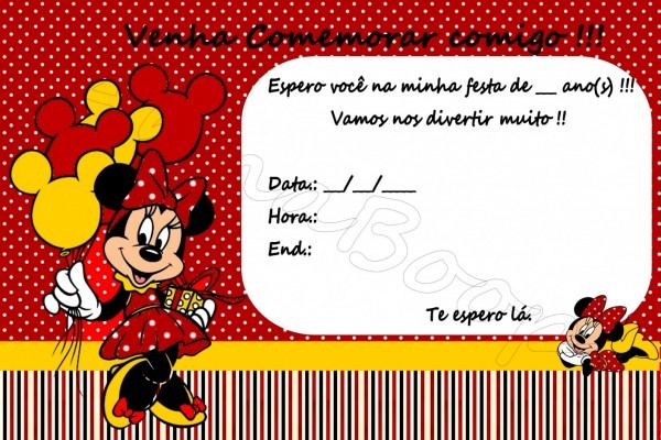 Inspirador de fazer convites gratis para imprimir da minnie gr tis