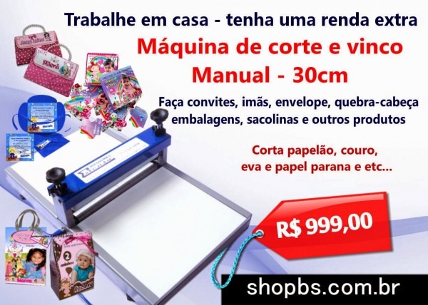Máquina corte e vinco manual 30 cm Máquina corte e vinco manual 30 cm