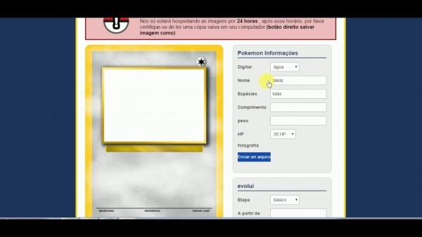Como fazer uma carta pokemon gratis Como fazer uma carta pokemon gratis