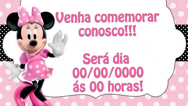Convite virtual minnie rosa Convite virtual minnie rosa