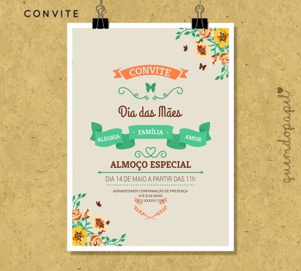 Nico de cart o convite e para dia das m es no elo7 querido papel Nico de cart o convite e para dia das m es no elo7 querido papel