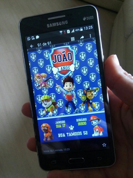 Patrulha canina convite virtual no elo7