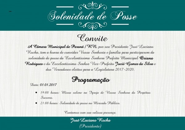 Blog nosso paranà rn convite para solenidade de posse de nosso Blog nosso paranà rn convite para solenidade de posse de nosso