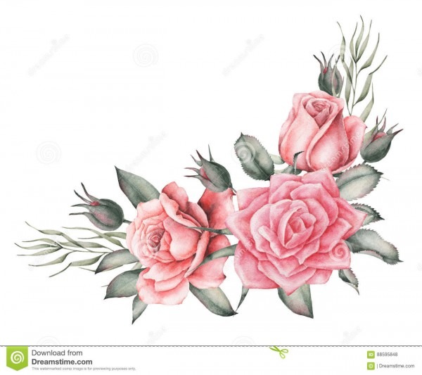 Projeto do convite da aquarela com o ramalhete das composiÃ§Ãµes