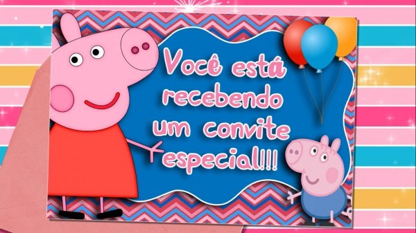VÃdeo convite animado peppa pig digital no elo7 VÃdeo convite animado peppa pig digital no elo7