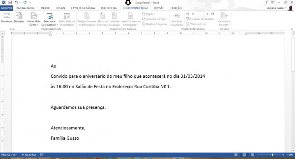 Criando mala direta no word Criando mala direta no word