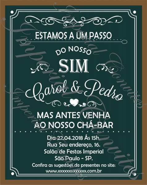 30 convites chÃ¡ bar