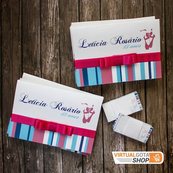 80 convite aniversÃ¡rio 15 anos bailarina rosa azul sapatilha