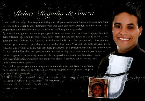 Agradecimento pessoal convite de formatura novo reiner em evolu o