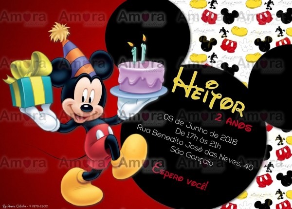 Arte convite digital mickey