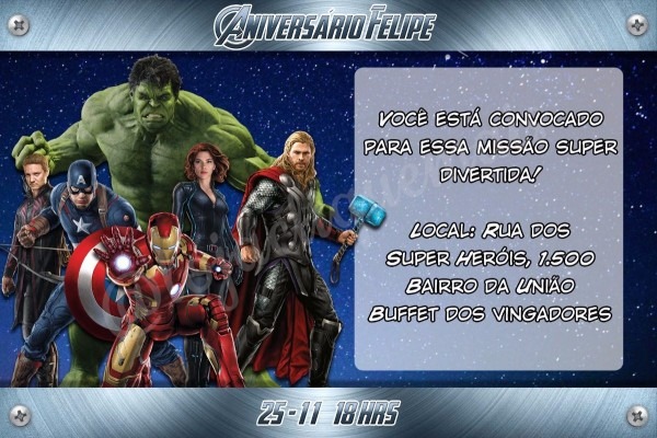 Arte convite digital vingadores marvel avengers Arte convite digital vingadores marvel avengers
