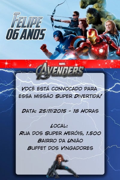 Arte convite digital vingadores marvel avengers vertical Arte convite digital vingadores marvel avengers vertical