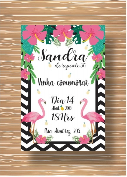 Arte digital convite de aniversário tema de flamingo! no elo7 Arte digital convite de aniversário tema de flamingo! no elo7