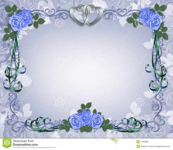 Azul da beira do convite do casamento ilustraÃ§Ã£o stock