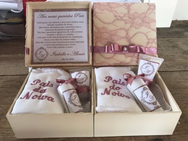Caixa convite de casamento para os pais dos noivos 3 unidad