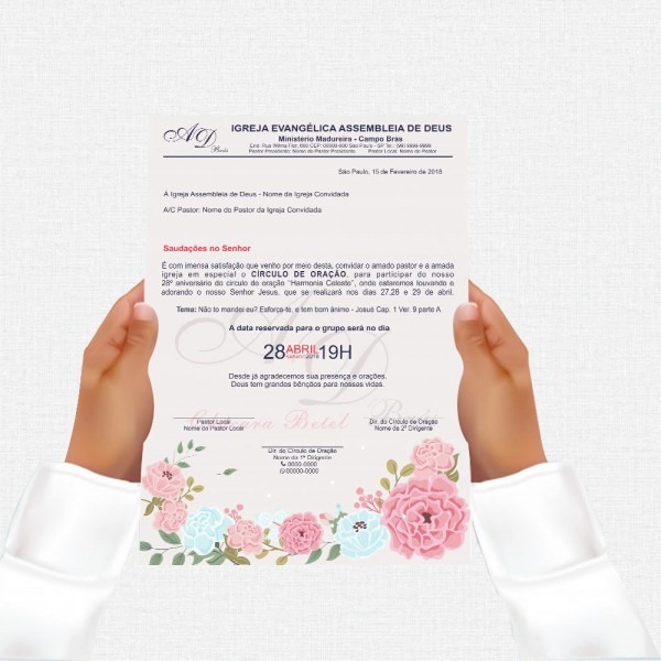 Carta de eventos para igreja no elo7 Carta de eventos para igreja no elo7