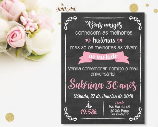 Convite 30 40 50 60 70 80 anos Convite 30 40 50 60 70 80 anos