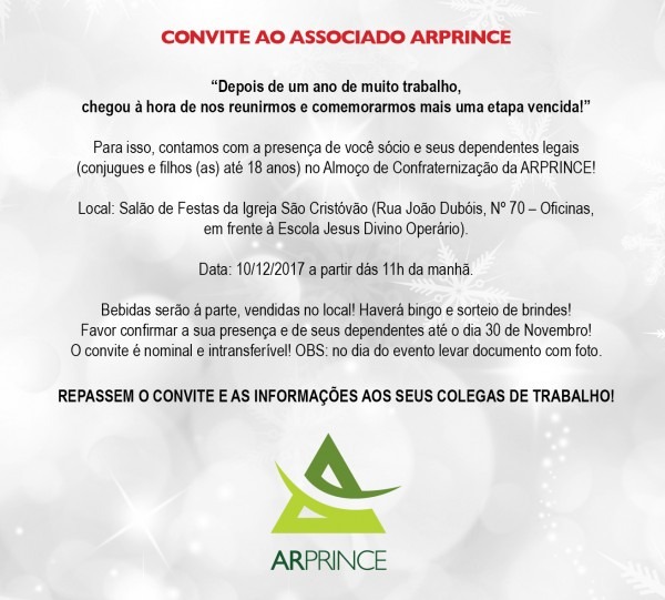 Almoço de confraternização da arprince Almoço de confraternização da arprince