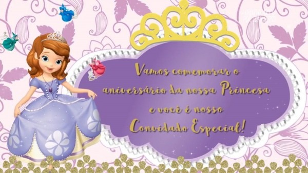 Convite animado princesinha sofia Convite animado princesinha sofia