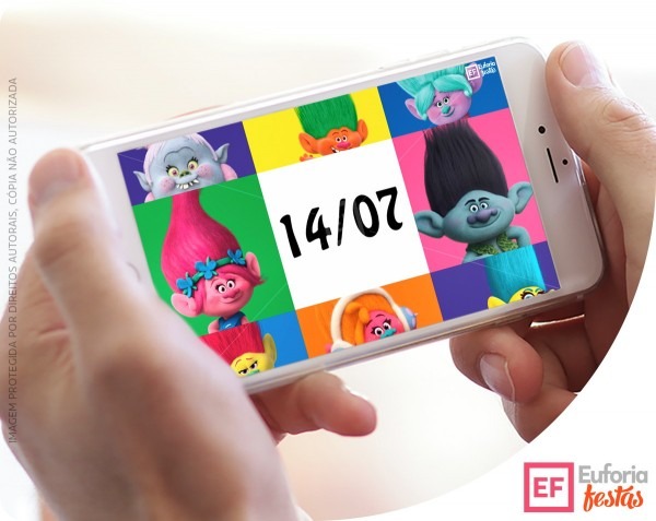Convite animado trolls euforia festas no elo7 Convite animado trolls euforia festas no elo7