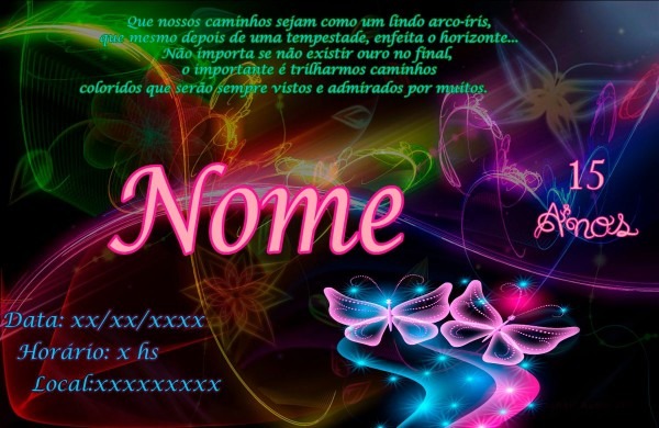 Convite balada neon personalizado