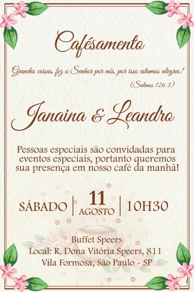 Convite casamento café da manhã no elo7 Convite casamento café da manhã no elo7