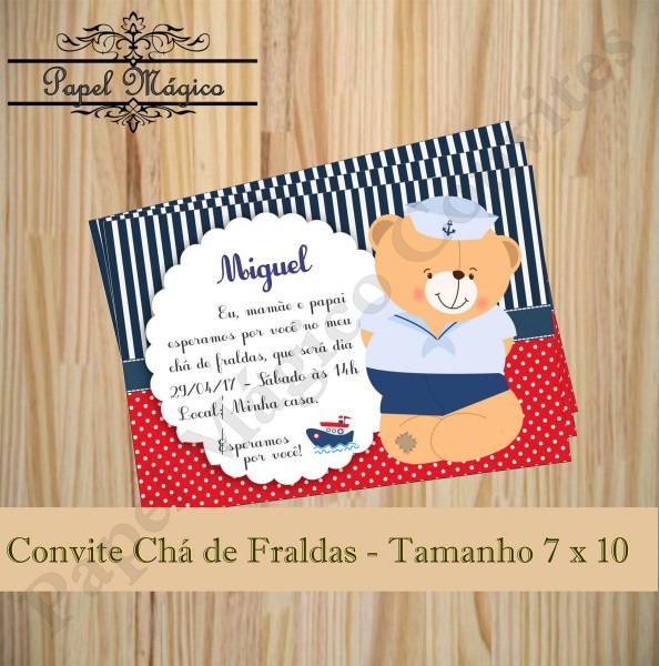 Convite chá de fraldas Convite chá de fraldas