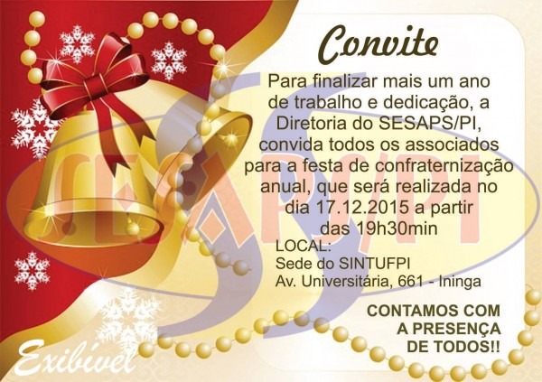 Sesaps convida para confraternização Sesaps convida para confraternização