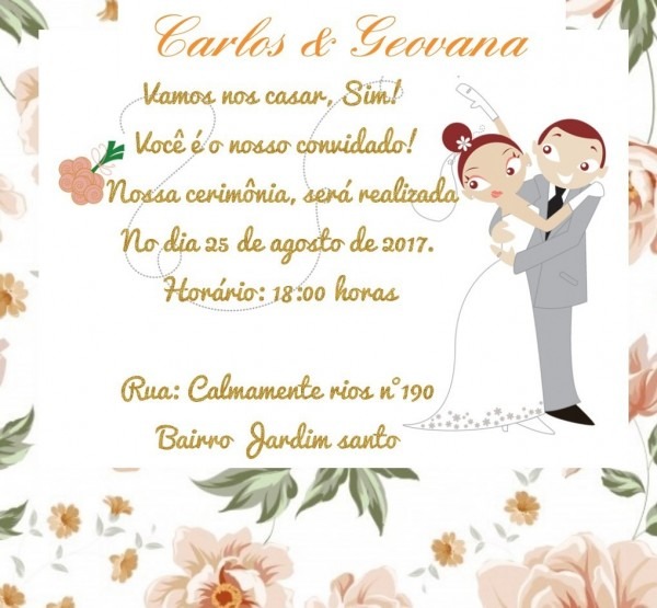 Convite digital envio via whatsapp casamento noivado anivers