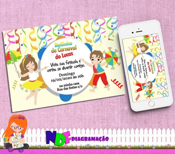 Convite digital festa a fantasia