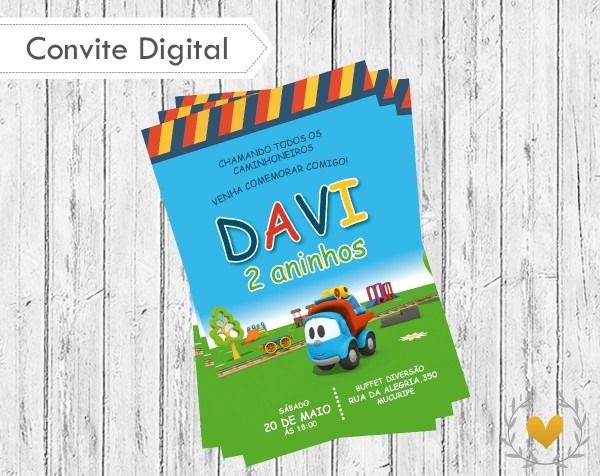 Convite leo caminhÃ£o curioso