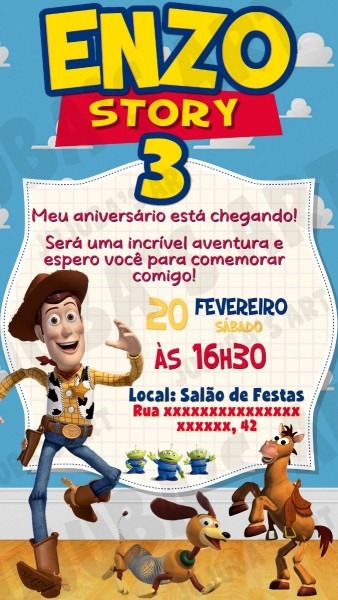 Convite digital toy story para whatsapp  mod2