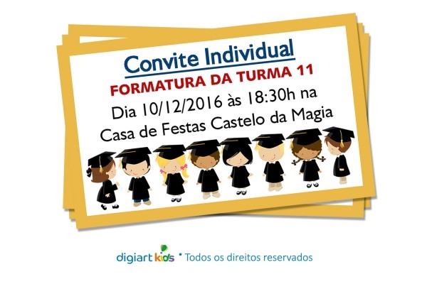 Convite individual formatura no elo7 Convite individual formatura no elo7