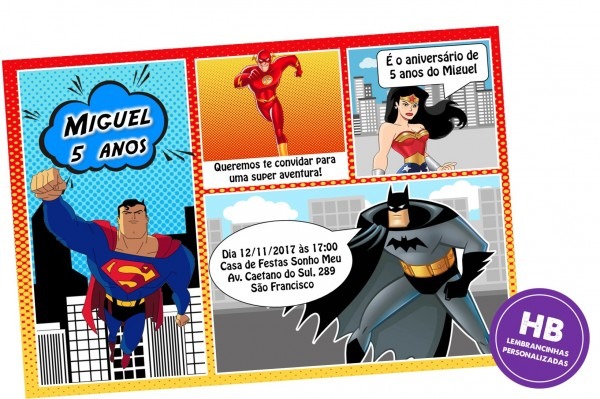 Convite liga da justiça Convite liga da justiça