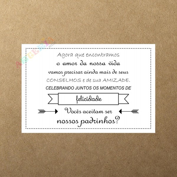 Convite padrinhos casamento banner no elo7 Convite padrinhos casamento banner no elo7