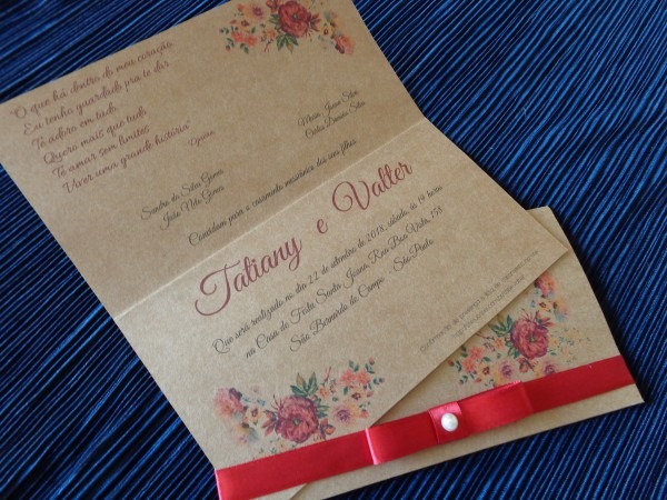 Convite casamento papel kraft marsala no elo7 Convite casamento papel kraft marsala no elo7