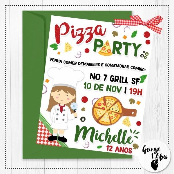 Convite pizza party