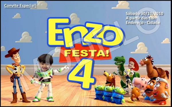 Convite virtual toy story digital no elo7