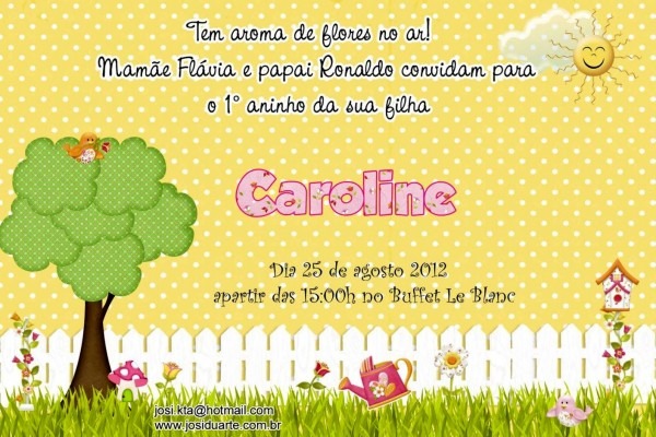 Dizeres para convite de aniversario fotos frases 1 ano jardim